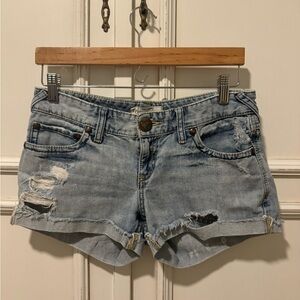 Free People Frayed Jean Shorts Size 27